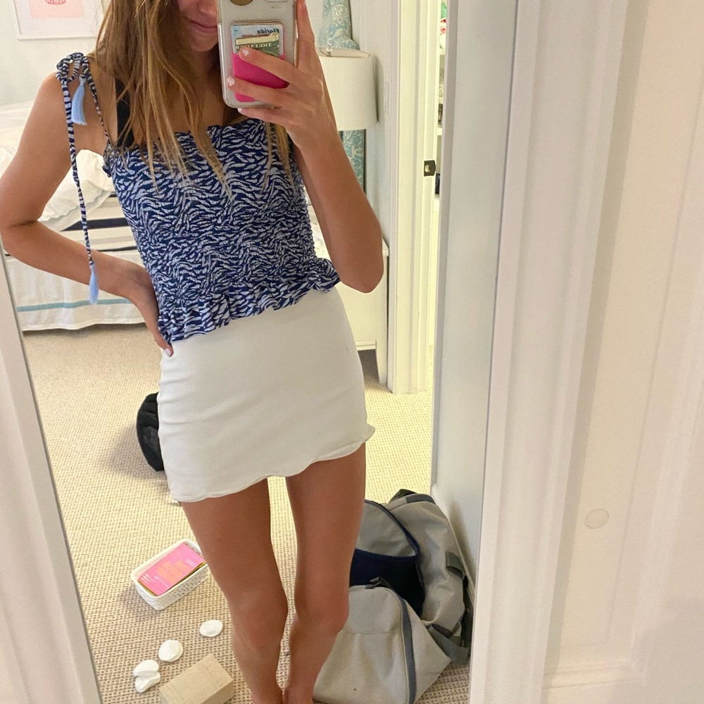Top shop white mini skirt!